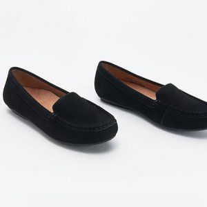 Vionic Debbie Suede Moccasin Flats with Orthotic Footbed